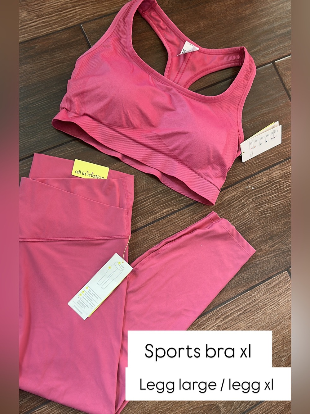 all in motion Seamless Pink Sports Bra and Leggings Set